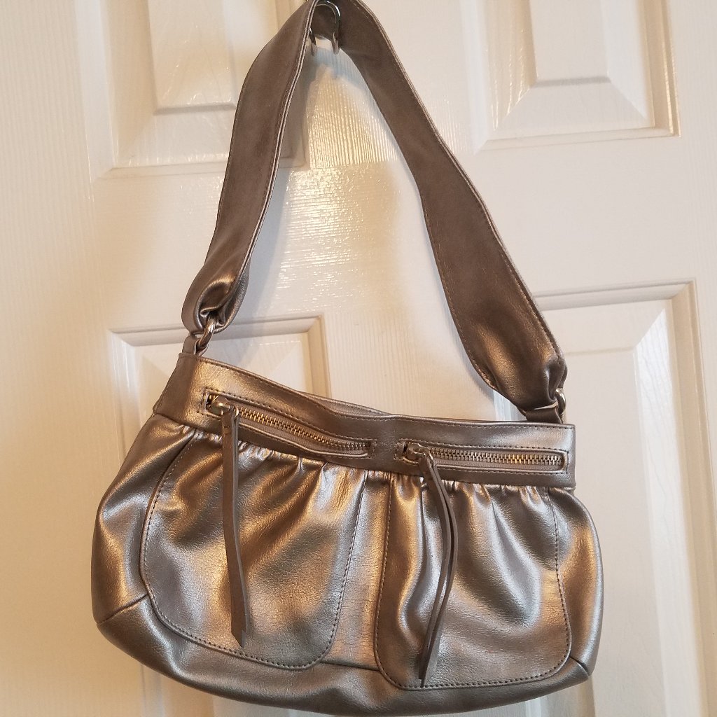 5/$25 Axcess By Liz Claiborne Silver Shoulder Bag